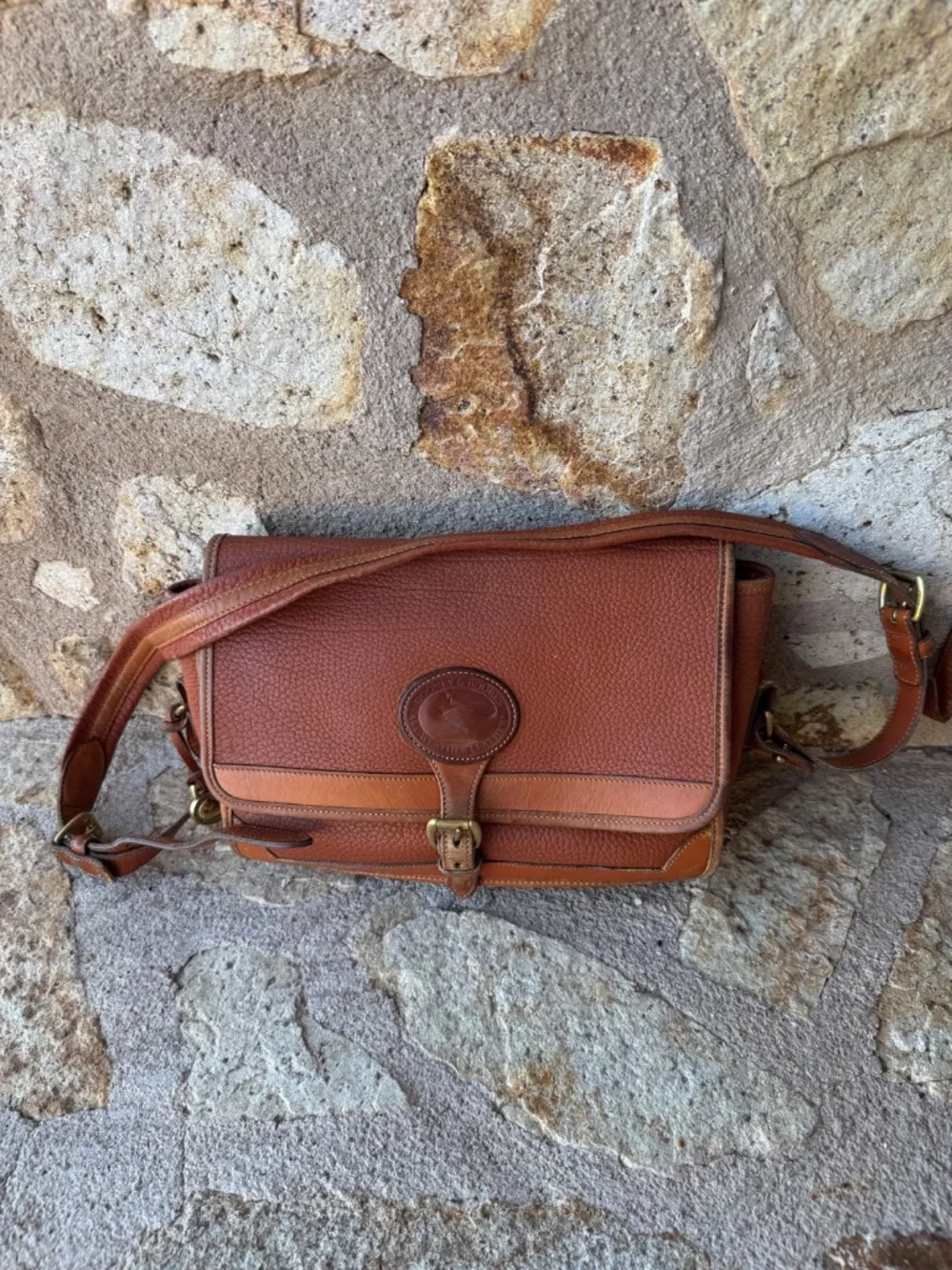 Vintage Dooney & Bourke All Weather Leather Shoulder Crossbody Bag made in USA